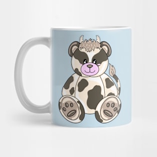 Cow Bear With Blue Background Mug